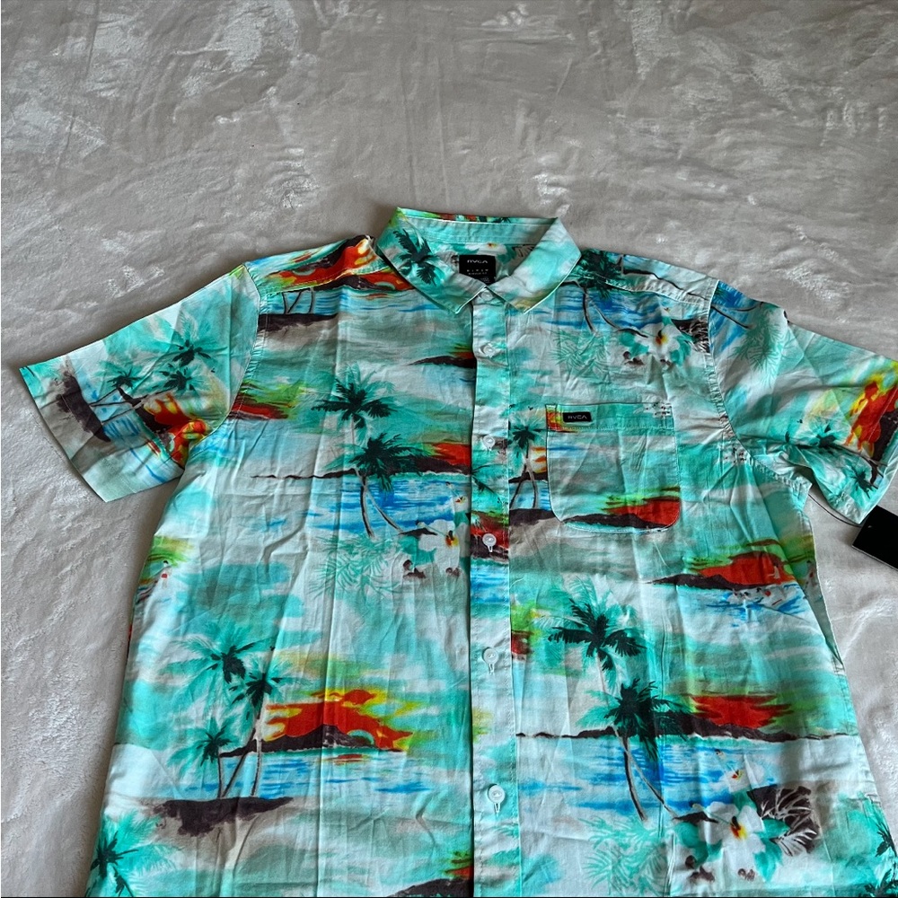 RVCA paradiso tropical print button down